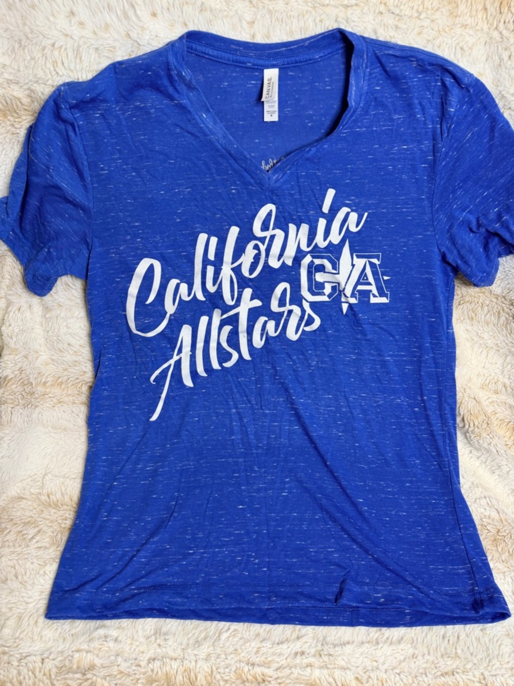 Cali All Stars Women's Royal Blue V-Neck 'California Allstars' Tee